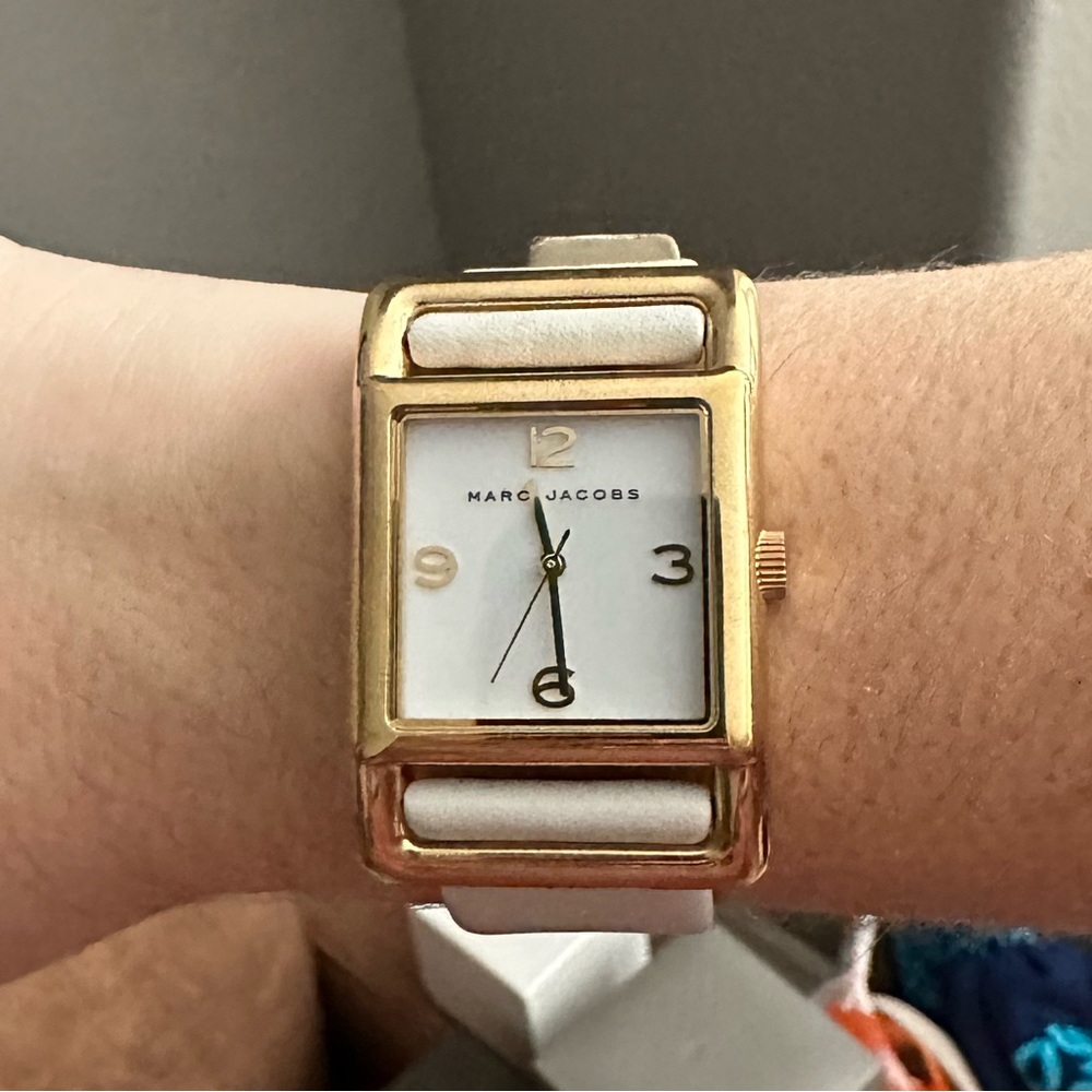 Marc Jacobs White and Gold Watch